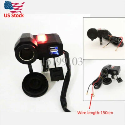 Enchufe cargador encendedor de cigarrillos USB de 12 V para Honda VTX1300 VTX1800 C R S N F T Foto 1 de 4