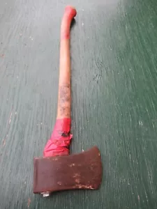Vintage Tool Axe Hatchet 24" Long Wooden Handle with 3+" Blade Sign WELLAND VALE - Picture 1 of 11