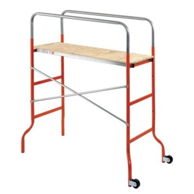 Ponteggio Scala Trabattello Acciaio con Ruote h. Max 3 mt - Peso Max 120Kg F0003 - Immagine 1 di 4
