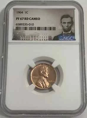 1964 Lincoln Cent 1C NGC PF67 RD cameo - Image 1 of 2