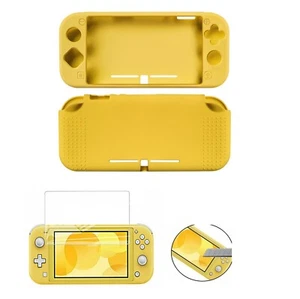 Etui silicone Nintendo switch LITE Jaune + Protection ecran verre trempé - Photo 1/7