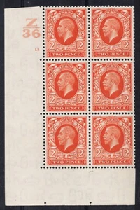 GV - SG442. 2d Orange Cylinder block x 6. Superb unmounted mint. - Picture 1 of 1