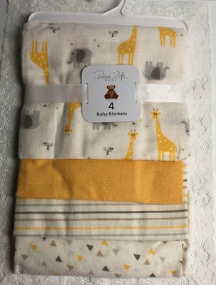 NUEVO Rene Rofe 4 Mantas Receptoras Bebé 100% Algodón Recién Nacido Niño Niña Regalo Zoo Foto 1 de 4
