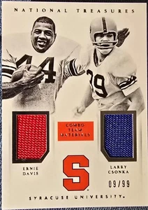 2015 Panini National Treasures Ernie Davis Larry Csonka team Materials 9/99 - Picture 1 of 2