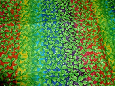 St Patricks Day Fabric Clover Rainbow Sparkling Shamrock David Textiles 1/2 Yard - Image 1 of 4