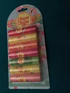 NEU UND VERPACKT Neu Versiegelt Chupa Chups 7 Lippenbalsam Kollektion - Erdbeere Zitrone Wassermelone - Bild 1 von 4