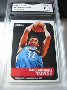 KARL-ANTHONY TOWNS WOLVES 2016 SI FOR KIDS ROOKIE RC # 515 GRADED 8.5  L@@@K - Picture 1 of 1