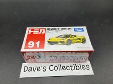 2022 Tomica #91 Chevrolet Corvette 1 62 Diecast Model Car Toy 3"