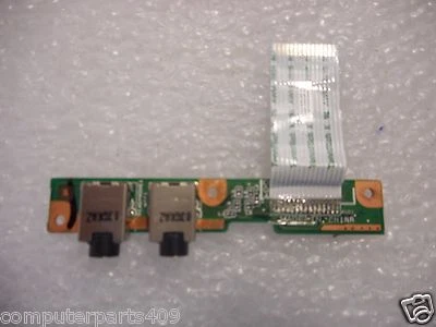 HP Compaq CQ50 Audio Jack Board w/ Cable 50.4H501.001 486634-001 - Image 1 of 2