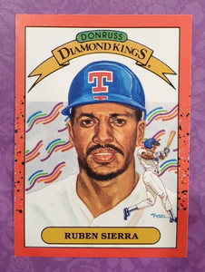 1990 Donruss Diamond Kings #3 Ruben Sierra Texas Rangers Baseball Card PC Cond.