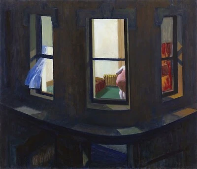 Reprodução artística de janelas noturnas por Edward Hopper - Imagem 1 de 3
