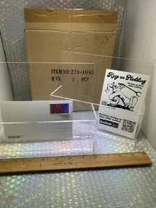 Lot Of 2 Elegant Acrylic Brochure Holder 8 Inches Wide Clear Booklet Display New - Picture 1 of 13