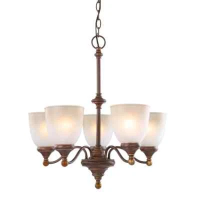 ( Tea Stained Glass Shade Only )  For Hampton Bay Ceiling 5 Light Chandelier - Image 1 of 4