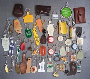 Vintage Collection of 52 Different Old Keychains/Key Rings Most Canada Some USA - Picture 1 of 4