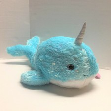 Huge Blue Narwhal Stuffed Animal Plush Sparkly Easter 19"