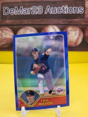 2003 Topps Chrome Refractor Blue/699 #173 Eric Milton - Minnesota Twins - Image 1 of 3