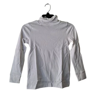 NWT Lands' End Top Long Sleeve Turtleneck Pullover Shirt White Unisex Kids Siz M - Picture 1 of 10