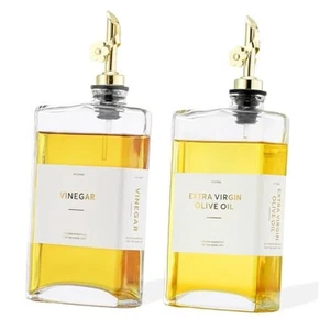 Olivenölspender für Küche, 12 Unzen Glasölflaschen mit Quadrat-Glas-12 Unzen - Bild 1 von 8