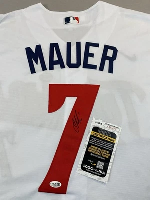 MINNESOTA TWINS- JOE MAUER AUTOGRAPH #7 HOME REPLICA JERSEY JSA CI33679 - Image 1 of 4