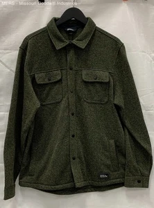 Eddie Bauer Men's Olive Long Sleeve Sweater Fleece Shirt Jacket - Size M - Picture 1 of 6