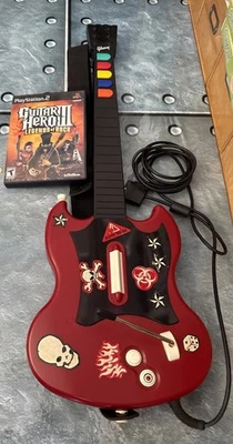 Guitar Hero Gibson SG Red Octane Wired Controller Playstation 2 & Legends Game - Image 1 of 4