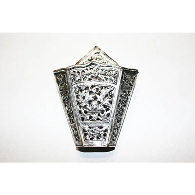 Jarrón chino antiguo hecho a mano de plata de ley Foto 1 de 4