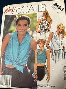 MISSES' MCCALL'S PATTERN #2453 - GR. 12 UNGESCHNITTEN - Shirt in 4 Ansichten - ÄRMELLOS - (1986) - Bild 1 von 1