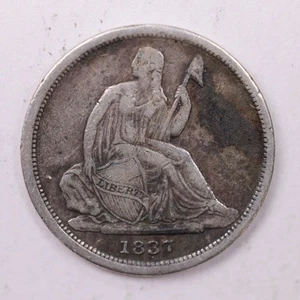 Moneda de diez centavos de plata Seated Liberty 1837, V.F., venta en tienda #18963 - Imagen 1 de 2
