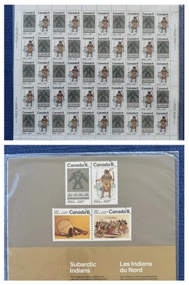 Sealed Packet 1975 Subarctic Indians Canada Stamps Full Pane Sheet Algonkian - Image 1 of 4