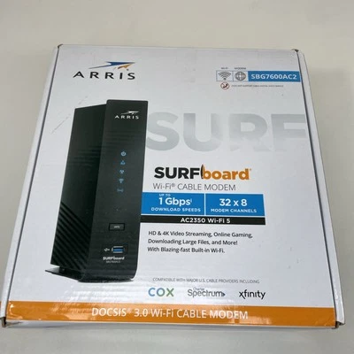 ARRIS SURFboard SBG7600AC2 DOCSIS 3.0 Cable Modem & AC2350 Wi-Fi Router - Image 1 of 4