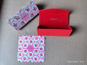 Red Cath Kidston Glasses Case Magnetic Close Semi Hard Cover With Cloth - Picture 1 of 6