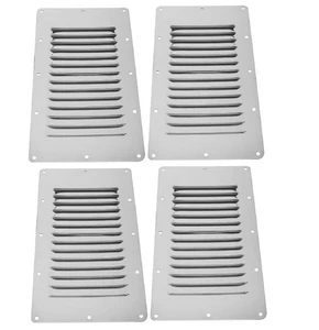 Edelstahl 4er-Pack 5" x 9" gestempelt Lamellenentlüftung rechteckig, Boot Marine... - Bild 1 von 8