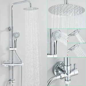 Duschset Edelstahl Regendusche Duschsystem Duscharmatur mit Handbrause Duschkopf - Bild 1 von 12