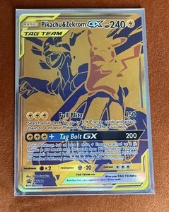 Pokemon- Pikachu & Zekrom GX- SM248- Promo- Gold Foil- Near Mint- Single Card - Picture 1 of 8