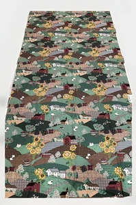 Vintage Bauernhof Landschaft Stoff American Dream Baumwolle Steppkissen 3 Yards - Bild 1 von 17