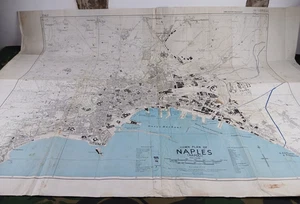 LARGE ORIGINAL WW2 ALLIED "TOWN PLAN" MAP OF NAPLES (ITALY) SEPTEMBER 1943 - Picture 1 of 24