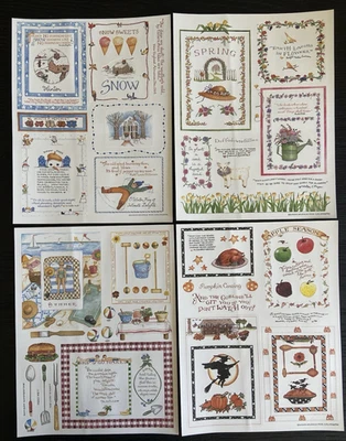 4 Susan Branch COLORBOK Sticker Sheets WINTER SPRING SUMMER FALL 8 1/2" x 11" - Image 1 of 4