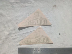 Pair of Old Original New Imperial Motor Cycle Transfer Decals Motorcycle - Bild 1 von 5