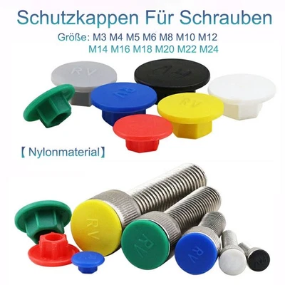 M3 Bis M24 Schutzkappen Für Schrauben Sechskantschrauben Abdeckkappen Hutmuttern - Bild 1 von 4