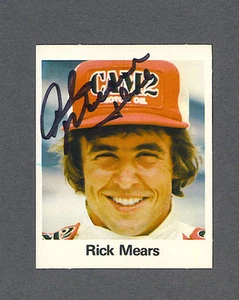Tarjeta de carreras firmada por Rick Mears Indy 500 Avalon de 1981 - Imagen 1 de 2