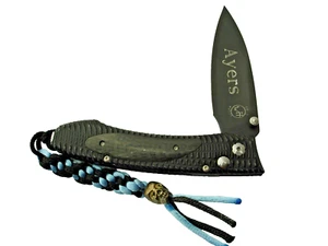 William Henry E6 3 E6-3 folding pocket knife with carbon fiber inlay + lanyard - Picture 1 of 24