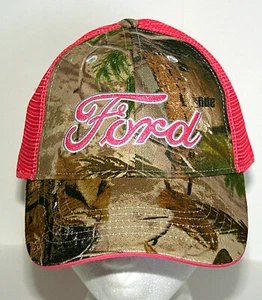 Unique Pink Camo Ford Automotive Car Womens Sparkle Baseball Cap Hat New OSFM - Picture 1 of 3