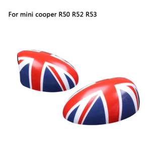 Union Jack Side Wing Rearview Mirror Cover Cap Trim For Mini Cooper R50 R52 R53 - Picture 1 of 6