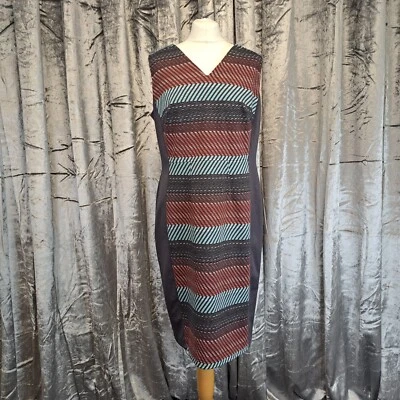 Tu Dress 16 Grey Red Below Knee Straight Stretch - Image 1 of 4