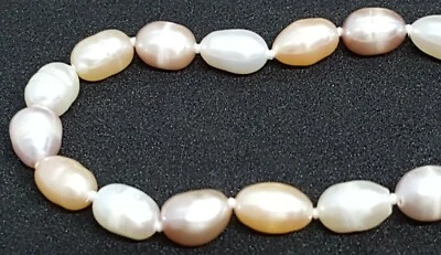 Purple & pink stained cultured pearl vintage Art Deco antique long necklace - Image 1 of 4