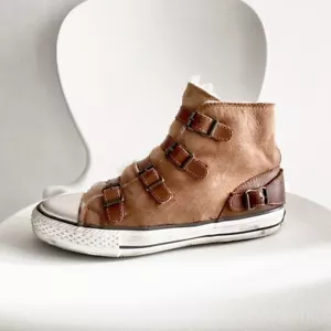 ASH SCARPE SNEAKERS INVERNATI FIBBIE PELO MARRONI DONNA 37 - Foto 1 di 8
