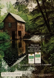 1978 Vintage Print Ad Kool Cabin Woods The Most Refreshing Taste You Can Get - Picture 1 of 2