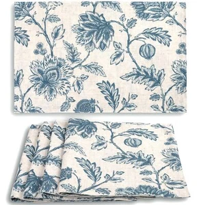 Inselnwald Retro Floral Printed Placemats Set of 4 for Dining Table 12 x 18 I... - Picture 1 of 7