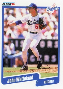 1990 Fleer Baseball Card  #411 - John Wetteland RC - Los Angeles Dodgers