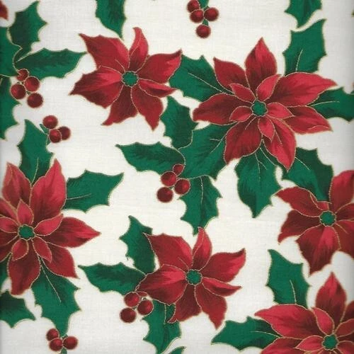 Feliz Navidad Tela de Algodón Metálica Navidad Beige Vacaciones por Yarda  Foto 1 de 1